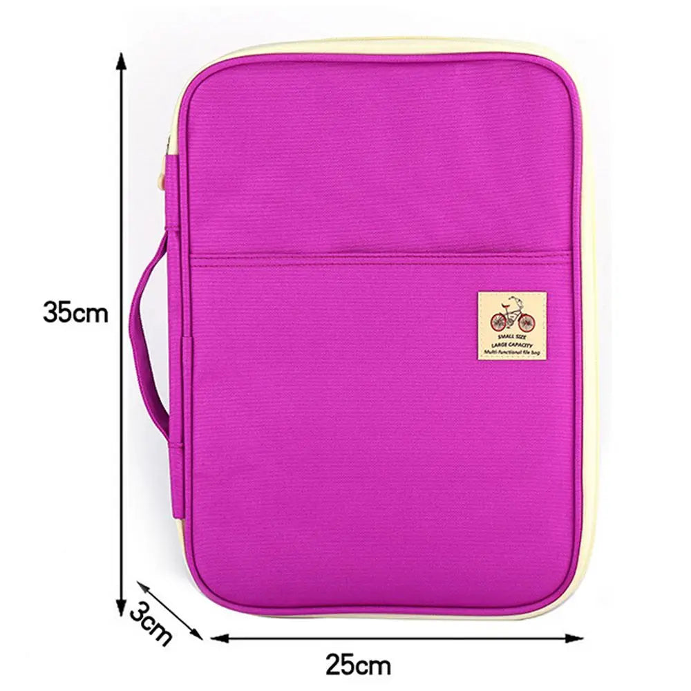A4 Zipper Portfolio Folder – Travel Conference Document Case & Multifunction File Organizer Bag