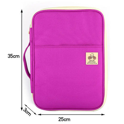 A4 Zipper Portfolio Folder – Travel Conference Document Case & Multifunction File Organizer Bag