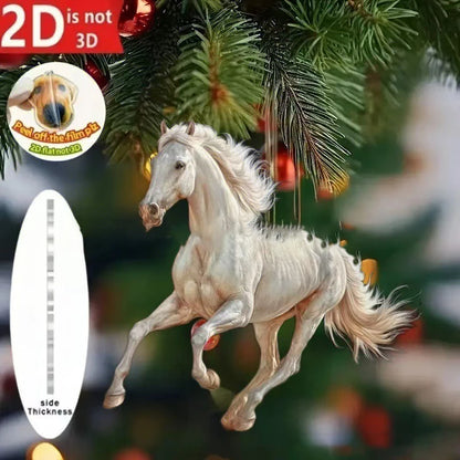 Cute Cat 2D Acrylic Christmas Pendant – Flat Hanging Ornament for Xmas Tree, Holiday Party & Festive Home Decor