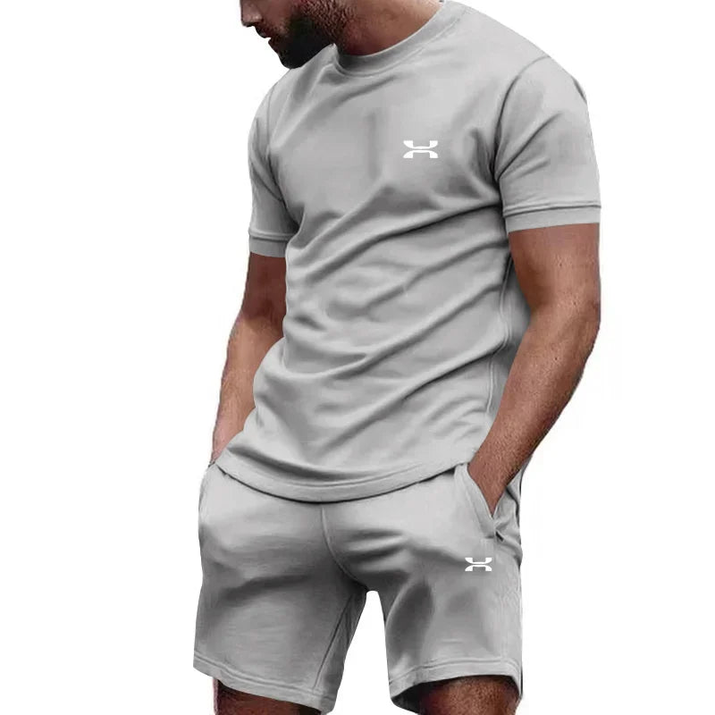 Men's Summer T-Shirt & Shorts Set – Casual 2-Piece Streetwear Outfit, Breathable Athletic Tracksuit for Everyday Wear