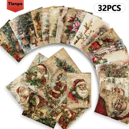 32PCS Vintage Christmas Postcards – Collectible Holiday Greeting Cards for Birthday, Anniversary, Gift Giving & Mailing