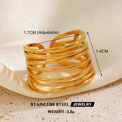 Gold Stainless Steel Heart Ring – Waterproof Hollow Heart Finger Ring for Women | Minimalist Fashion Jewelry Gift