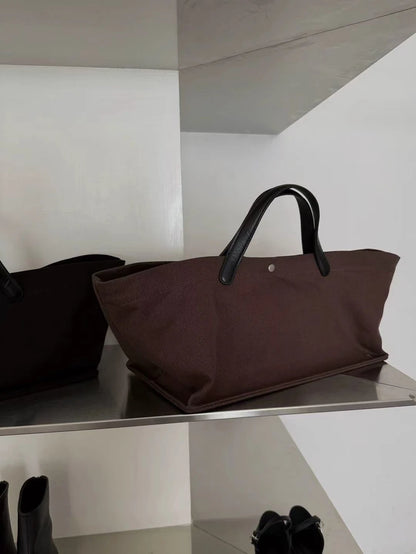 Bolso Tote de Lona y Piel para Mujer – Versátil Bandolera Cruzada y de Hombro, Bolso de Mano Casual y Chic para el Día a Día con un Elegante Diseño de Cartera de Mano para el Trabajo, Viajes y Moda Cotidiana