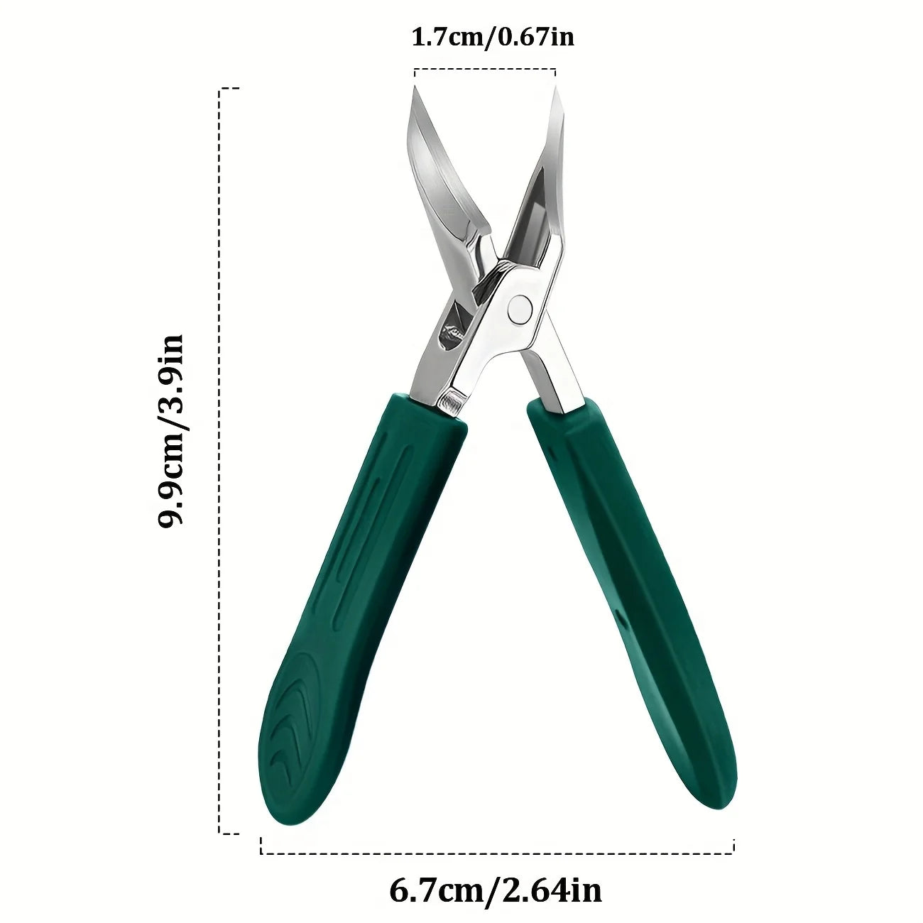 Coupe-ongles incarnés robuste en acier inoxydable – Lame ultra-tranchante inclinée à 25° avec poignée souple pour ongles épais