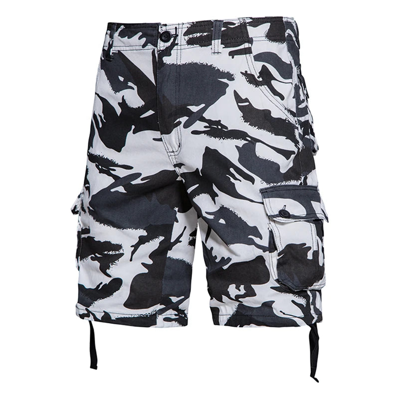 Men's Summer Camouflage Cargo Shorts – Lightweight Cotton Loose-Fit Utility Shorts, Casual Workwear & Beach Pants for Everyday Outdoor Wear