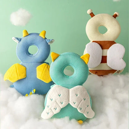 Mochila protectora de cabeza para bebé – Cojín de seguridad de abeja ángel para 1-3 años, almohada protectora anticaída