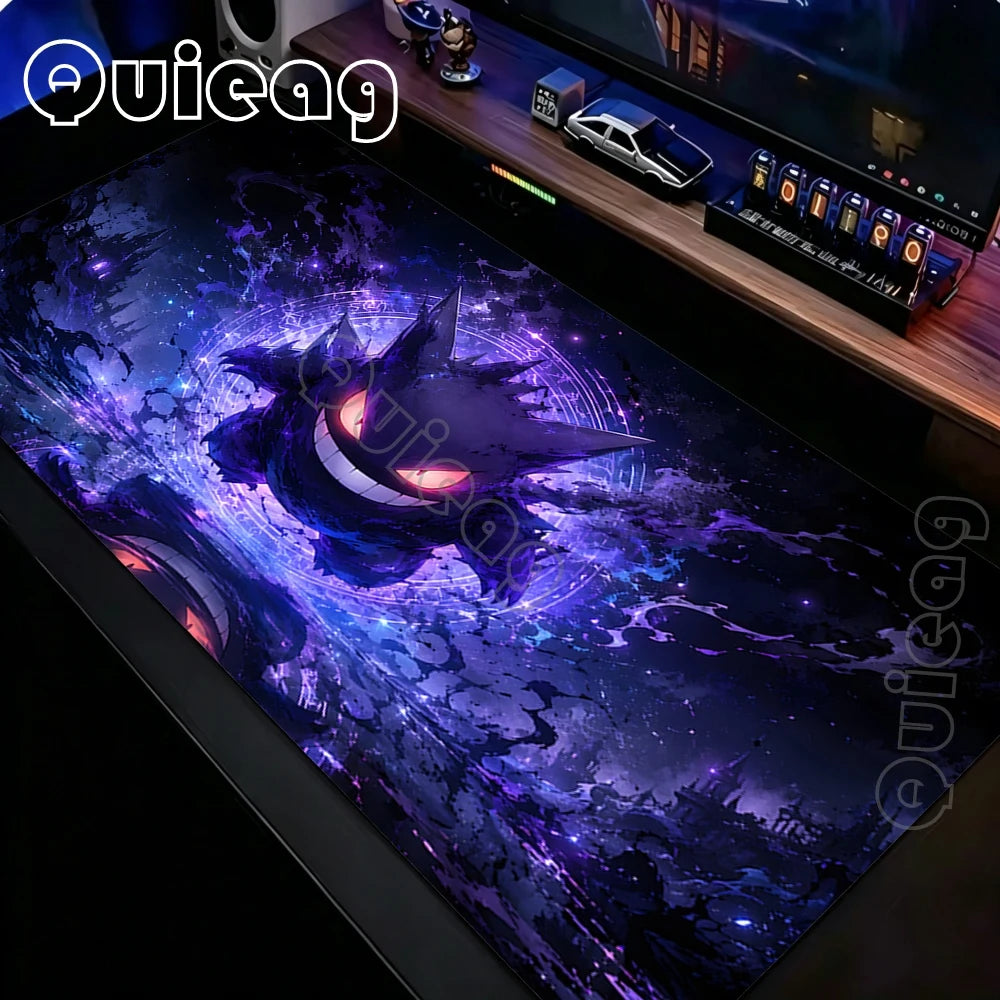Tapis de souris Gengar Anime Gaming – Grand tapis de bureau Pokémon antidérapant pour ordinateur portable, clavier et configuration PC