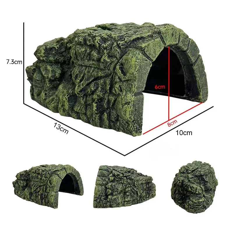 Resin Aquarium & Terrarium Decorations – Artificial Aquatic Fish Tank Ornaments for Reptile & Turtle Habitats, Underwater Landscape Decor