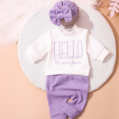 Ysteed "Hello" Embroidered Newborn Photography Prop Set – Baby Bow Sleep Cap & Cute Infant Photoshoot Accessories, HD Photo Studio Set