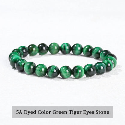 Pulsera de Cuentas de Piedra Natural – Pulsera de Gemas de Amatista, Ojo de Tigre, Cuarzo Cristal y Ágata para Mujeres y Hombres, Regalo de Joyería de Energía Reiki