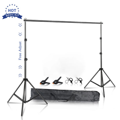 Photography Backdrop Stand Kit – Photo Studio Background Support System with Carry Bag