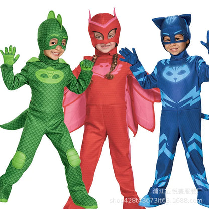 Blue PJ Masks Anime Hero Cosplay Costume with Mask – Boys & Girls Outfit for Halloween, Birthday Party & Gift Wear