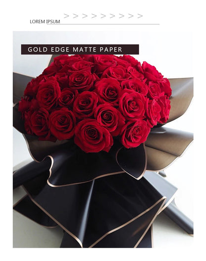 10 hojas de papel de envolver flores impermeable con bordes dorados para ramos, bodas, regalos y arreglos florales de bricolaje