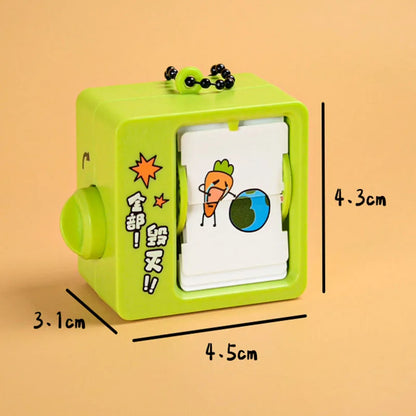 Cartoon Book Flipping Animation Machine Keychain – Creative Backpack Pendant Decompression Fidget Toy, Novelty Small Gift