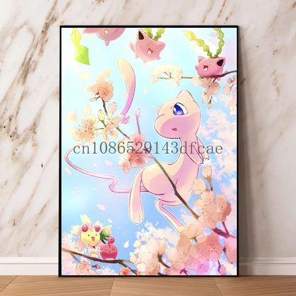 Pokémon Pikachu Canvas Wall Art – Cartoon Poster for Modern Home Living Room Decor