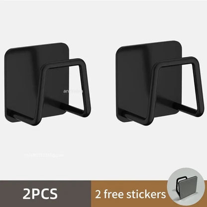 Soporte de esponja para fregadero de acero inoxidable – Estante de secado autoadhesivo para desagüe de cocina, organizador de almacenamiento de esponjas montado en la pared con ganchos para fregadero, accesorios para lavavajillas y organización de cocina