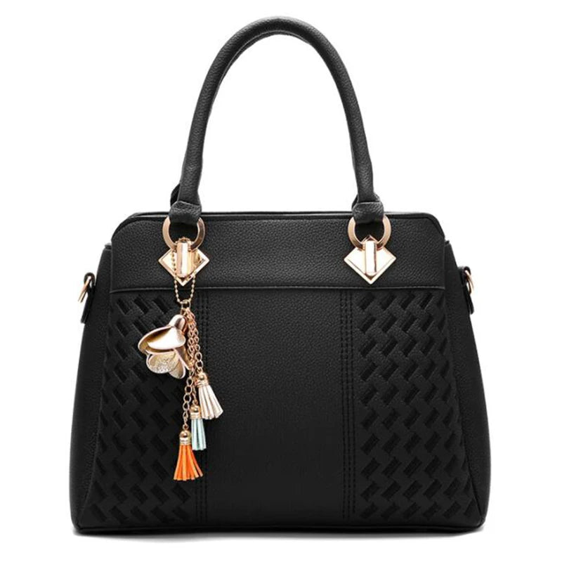 Gusure Luxury Women's Embroidered Tote Bag Large Capacity Shoulder Crossbody Handbag with Tassel