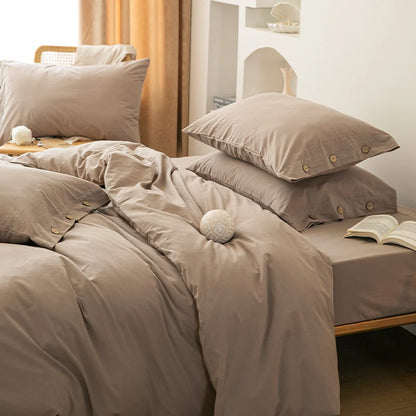3-Piece 100% Cotton Bedding Set – Duvet Cover & Pillowcase Set for Queen & King Beds