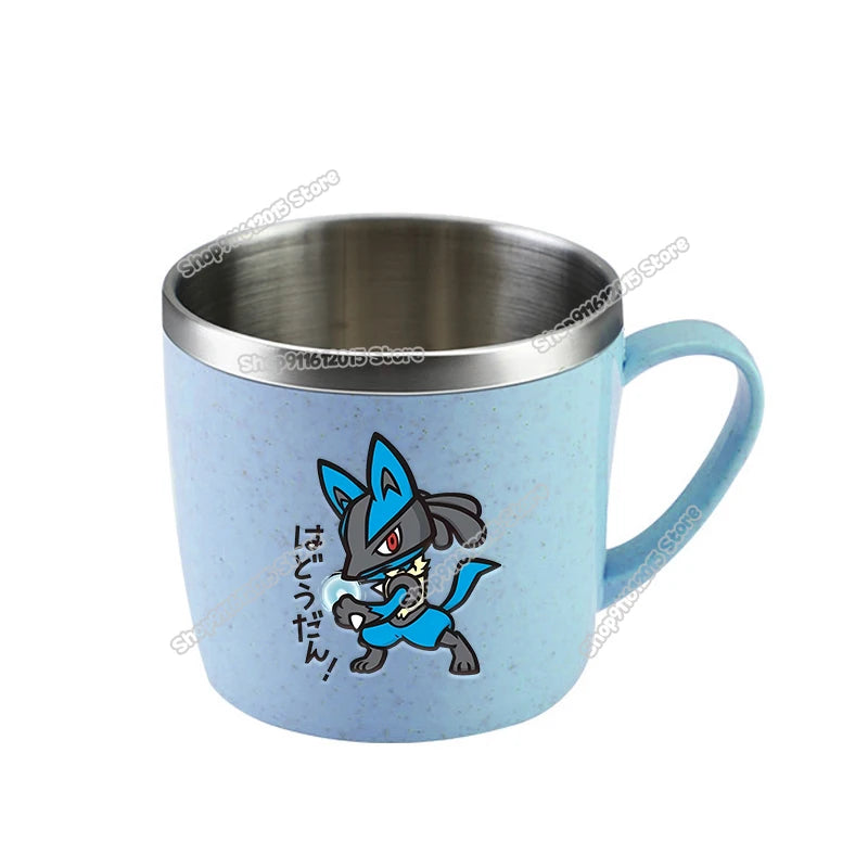 Pokémon Stainless Steel Mug – Pikachu, Snorlax & Eevee Cartoon Drink Cup