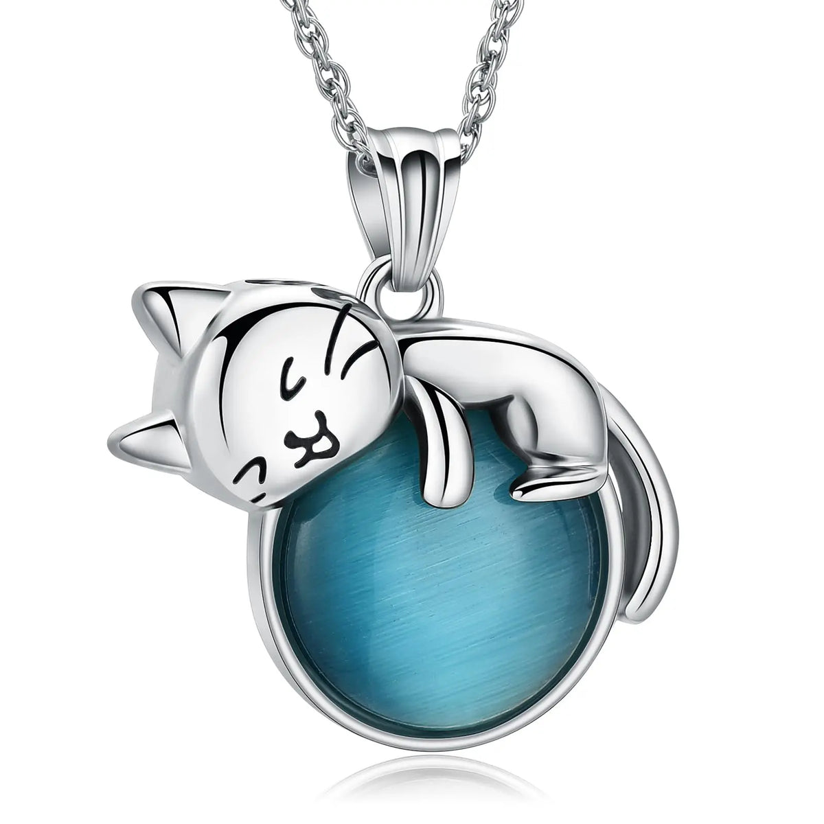 Pet Cremation Memorial Urn Necklace – Cat Ashes Keepsake Pendant with Moonstone, Pet Remembrance Jewelry & Memorial Gift