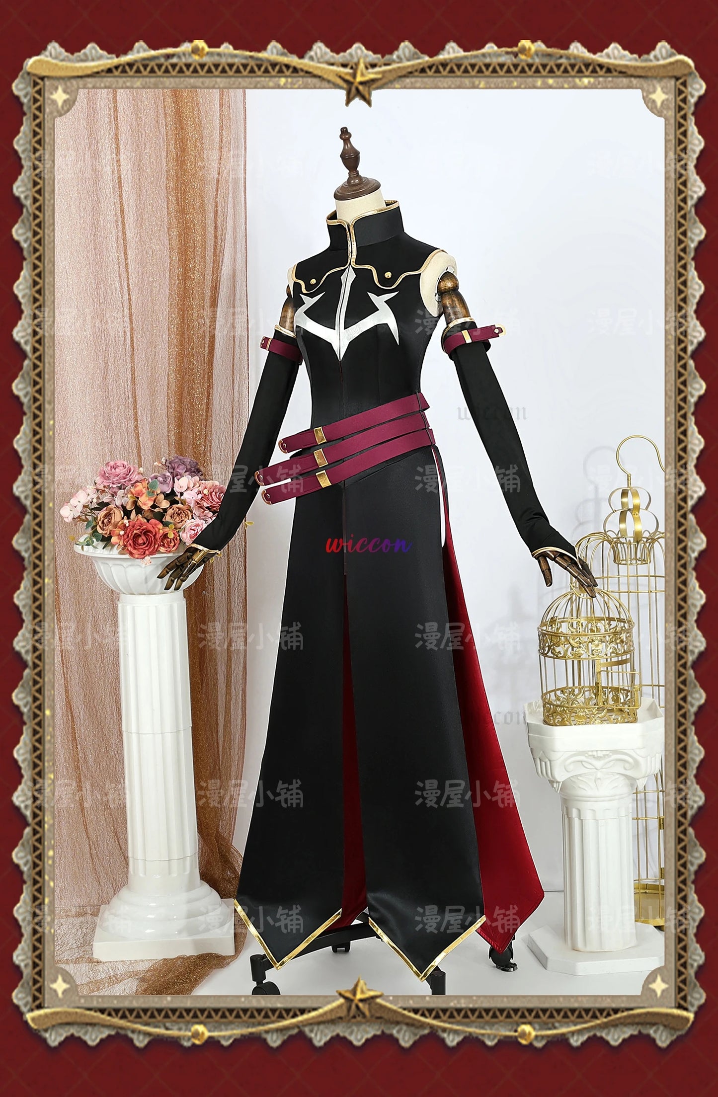 Code Geass C.C. Cosplay Costume – Black Queen Witch Uniform with Wig (Halloween Party Dress)