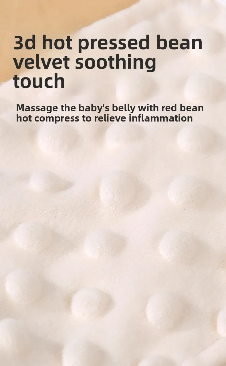 Faja suave para bebé con paquete térmico de frijoles rojos – Envoltura abdominal de dibujos animados para bebés para calor, alivio de gases y comodidad estomacal