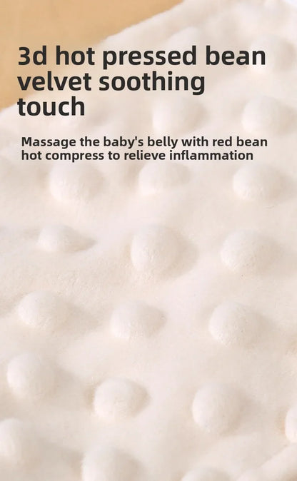 Faja suave para bebé con paquete térmico de frijoles rojos – Envoltura abdominal de dibujos animados para bebés para calor, alivio de gases y comodidad estomacal