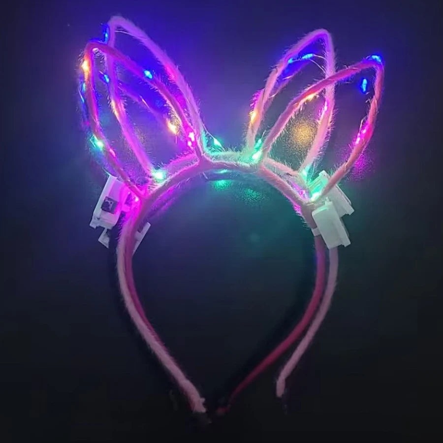 Serre-tête lumineux LED Oreilles de Chat & Lapin – Bandeau lumineux pour Anniversaires, Festivals & Mariages