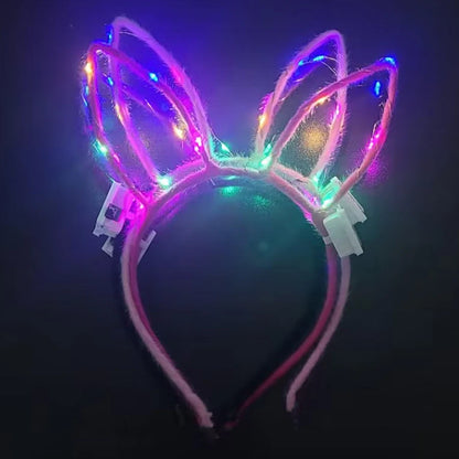 Serre-tête lumineux LED Oreilles de Chat & Lapin – Bandeau lumineux pour Anniversaires, Festivals & Mariages
