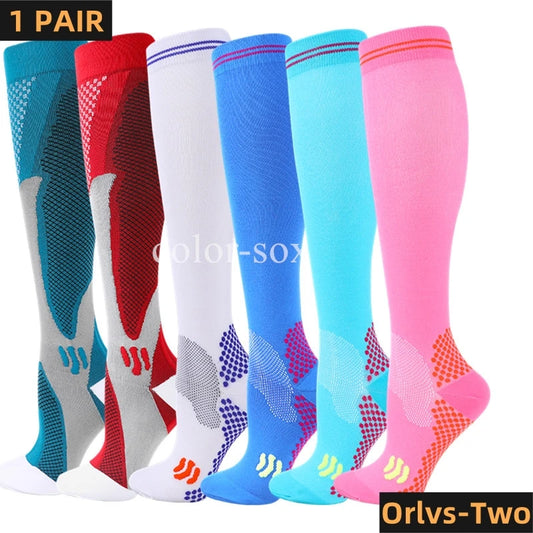 Calcetines de compresión 20-30 mmHg hasta la rodilla para hombre y mujer – Para correr, andar en bicicleta y alivio de varices (UE 36-50)