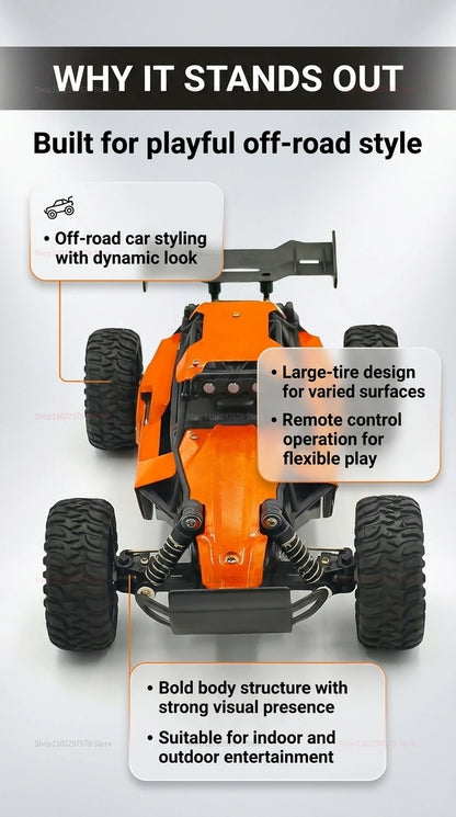 Camión Monstruo RC 4x4 a Escala 1:16, 20 KM/H, Coche Teledirigido con Carrocería de Aleación, Faros LED y Juguete de Carreras Todoterreno de 2.4GHz para Niños