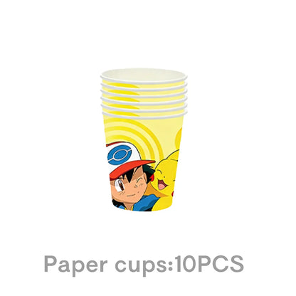 Pokémon Birthday Party Supplies Set – Paper Plates, Cups, Napkins, Tablecloth, Gift Bag Fillers & Guest Favors for Pikachu Party & Baby Shower