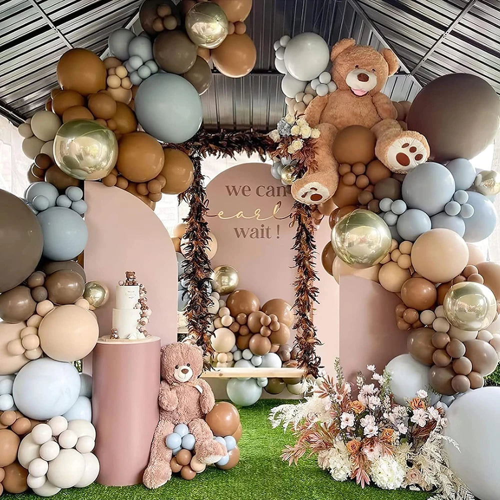 Retro Latex Balloons – 5/10/12/18 Inch White, Sand, Pink, Coffee & Sage Green Balloons for Birthday, Baby Shower & Wedding Decor