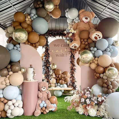 Retro Latex Balloons – 5/10/12/18 Inch White, Sand, Pink, Coffee & Sage Green Balloons for Birthday, Baby Shower & Wedding Decor