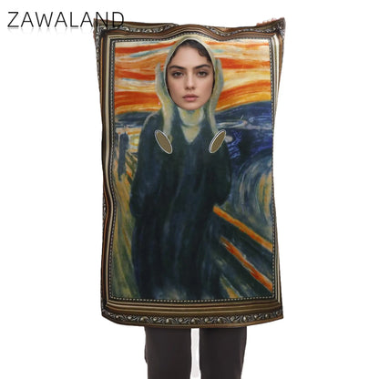 Mona Lisa & The Scream Mural Cosplay Costume – Funny Sponge Suit for Adults, Boys & Girls, Halloween, Carnival, Party & Dress-Up