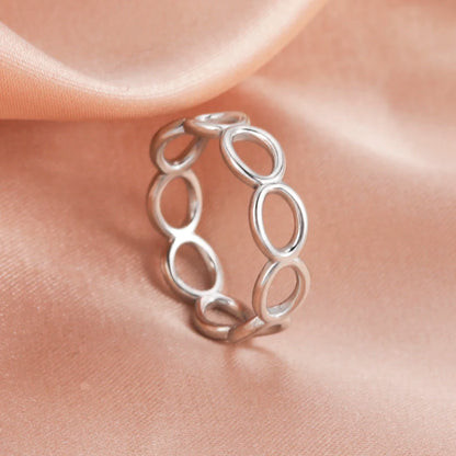 Bague Skyrim en acier inoxydable cœur géométrique pour femme, réglable, ouverte, pour fête, esthétique