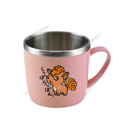 Pokémon Stainless Steel Mug – Pikachu, Snorlax & Eevee Cartoon Drink Cup