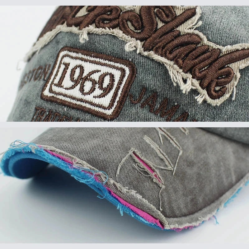 Washed Cotton 1969 Embroidered Baseball Cap – Vintage Unisex Snapback Hat for Women, Men & Teens, Casual Hip-Hop Dad Cap