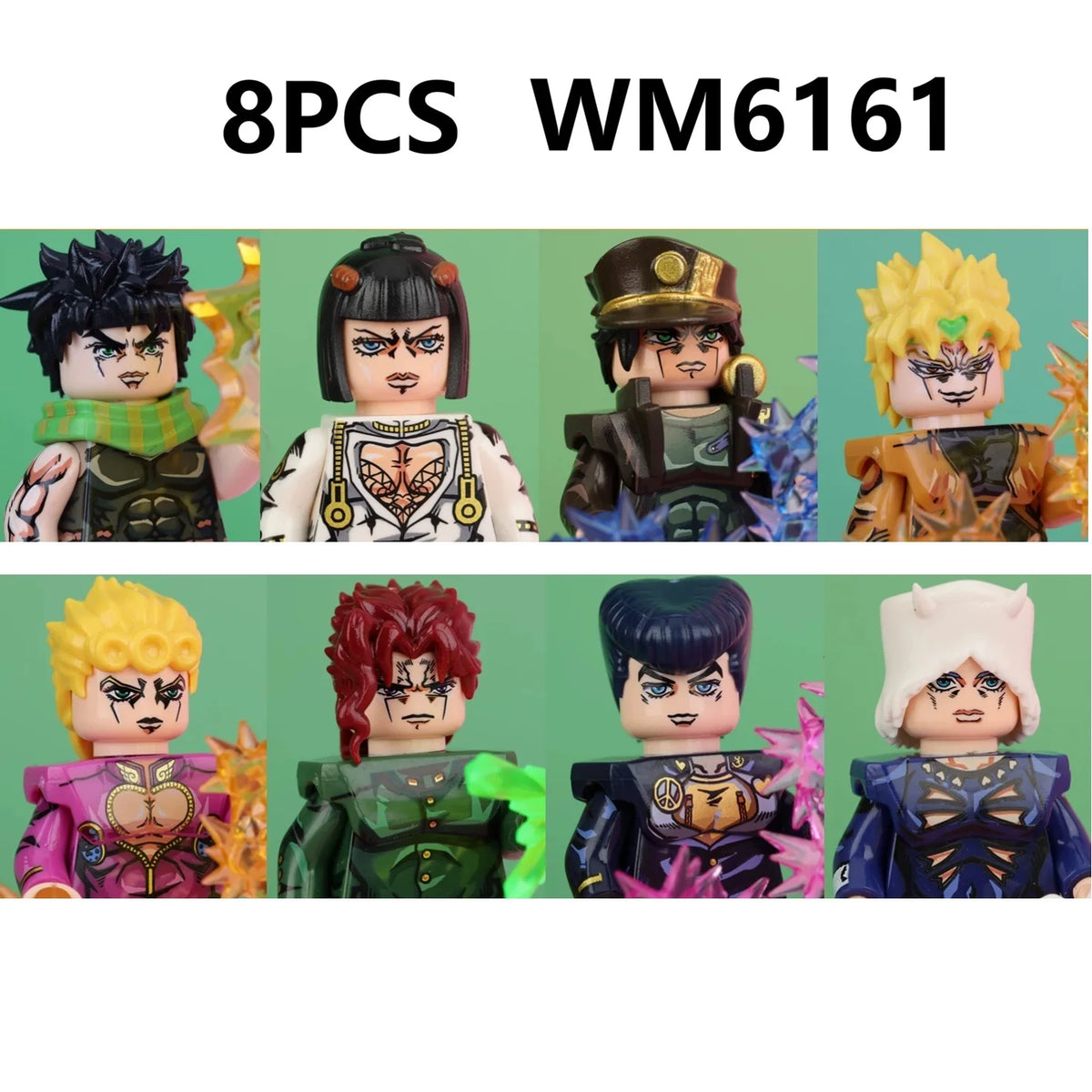 JoJo's Bizarre Adventure Building Blocks – JJBA Mini Action Figure Toy Set, DIY Construction Blocks & Collectible Display Figures