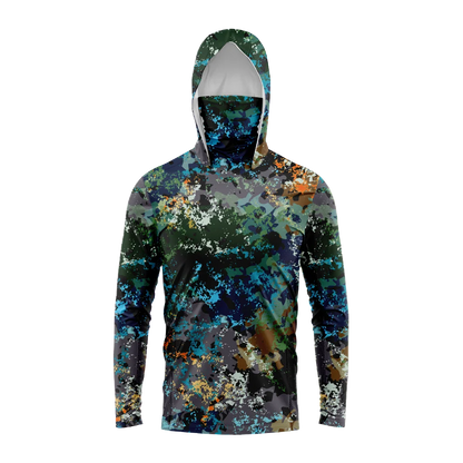 Men's Hooded Fishing Shirt – Long Sleeve UV Protection Performance Fishing Apparel for Outdoor & Angling