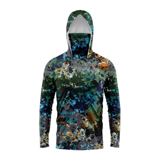 Men's Hooded Fishing Shirt – Long Sleeve UV Protection Performance Fishing Apparel for Outdoor & Angling