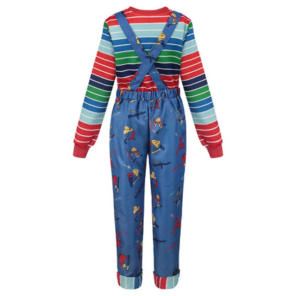 Chucky Inspired Cosplay Costume – Men & Women Horror Film Outfit Set (Shirt & Pants) for Halloween, Carnival & Party Roleplay