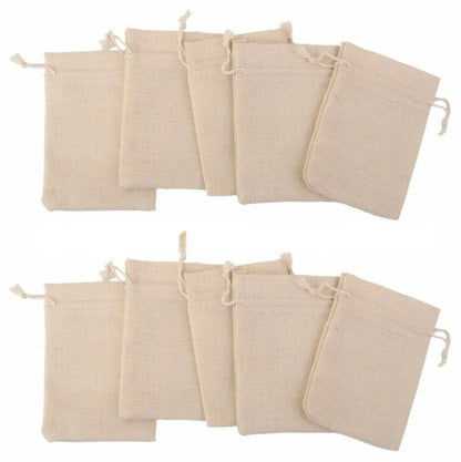 50 SACS CADEAUX en toile de jute avec cordon de serrage – Sacs à dragées en jute pour mariages, bonbons, bijoux et emballages DIY
