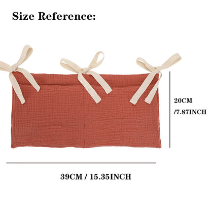 Organizador Colgante para Cuna de Bebé – Cesta de Almacenamiento para Mesita de Noche con 2 Bolsillos para Pañales, Juguetes, Ropa y Artículos Esenciales para Bebés