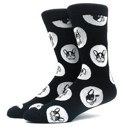 Funny Colorful Hip Hop Socks – Combed Cotton Animal, Astronaut & Geometric Print Socks for Men & Women, Business Dress Wear