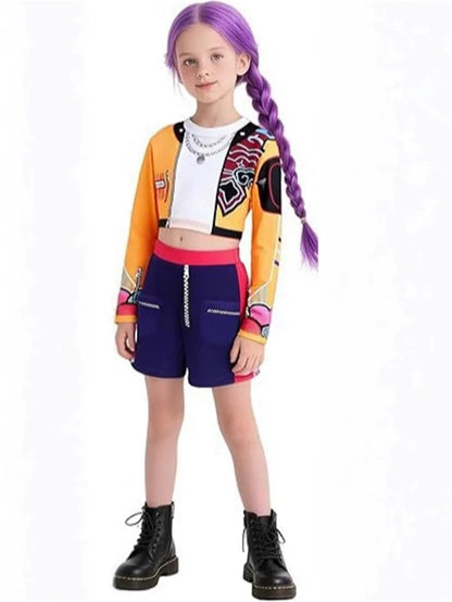 Kids Cosplay Costume Set – Cartoon Anime Stage Performance Outfit for Girls, Movie Roleplay Party Clothing (Ages 3–12 Years)