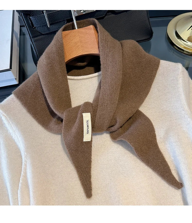 100% Wool Winter Scarf for Women Long Warm Cashmere Feel Shawl Wrap Solid Pashmina Hijab Head Scarf