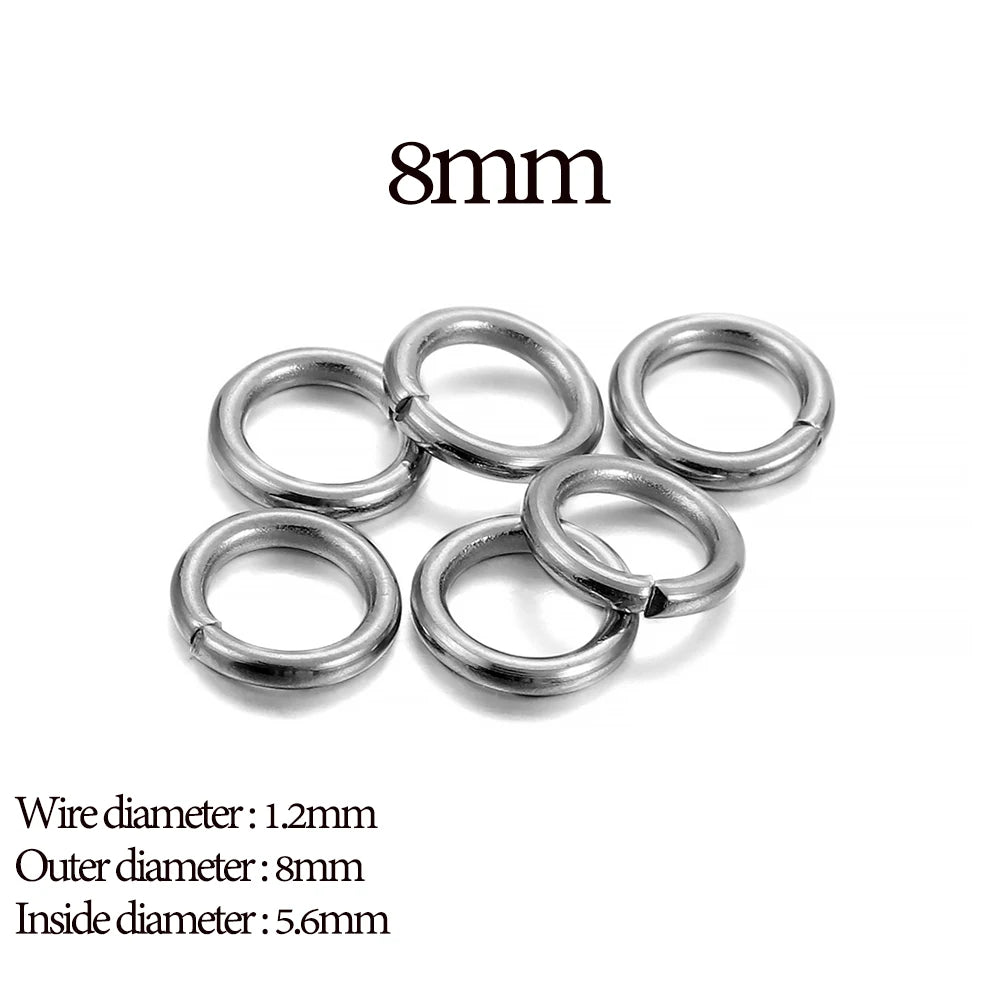 30 à 200 Anneaux de jonction fendus en acier inoxydable (3 à 25 mm) – Connecteurs à boucle ouverte pour la fabrication de bijoux, bracelets, colliers et loisirs créatifs