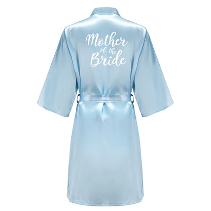 Blue Women’s Bridal Bathrobe – Bride Bridesmaid Maid of Honor Get Ready Robe Dressing Gown Gift