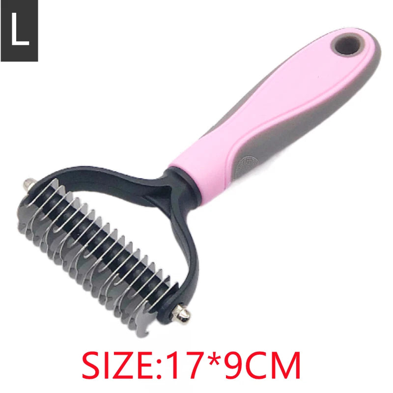 Professional Pet Deshedding Comb Dog & Cat Hair Removal Brush Fur Trimmer Grooming Tool